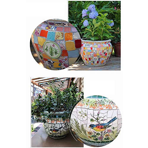 Pot de fleurs résistant en céramique pour plantes de terrasse et cour