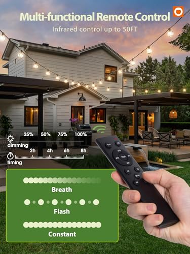 addlon 100FT Solar String Lights with G50 Bulbs & USB Charging — view 4