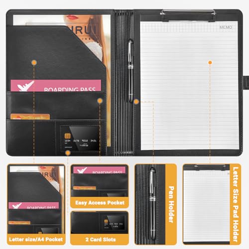 Image of Padfolio Portfolio Clipboard Folder Pacific Mailer Resume Portfolio Folder Legal Document Organizer Legal Pad Holder for Interview School Business Office Conference