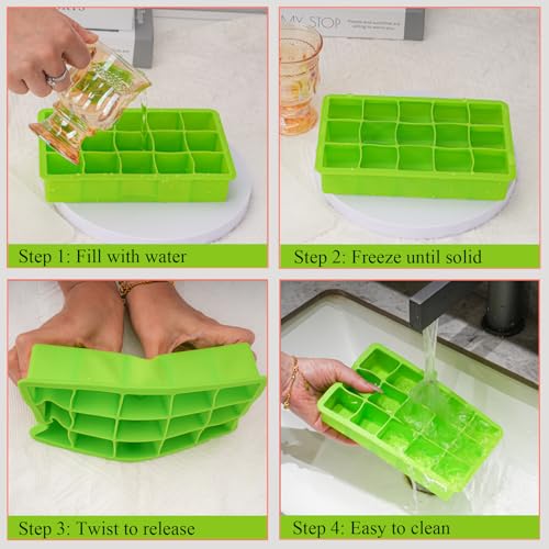 2 Pack de Bandejas de Hielo de Silicona con Tapa miniatura 3