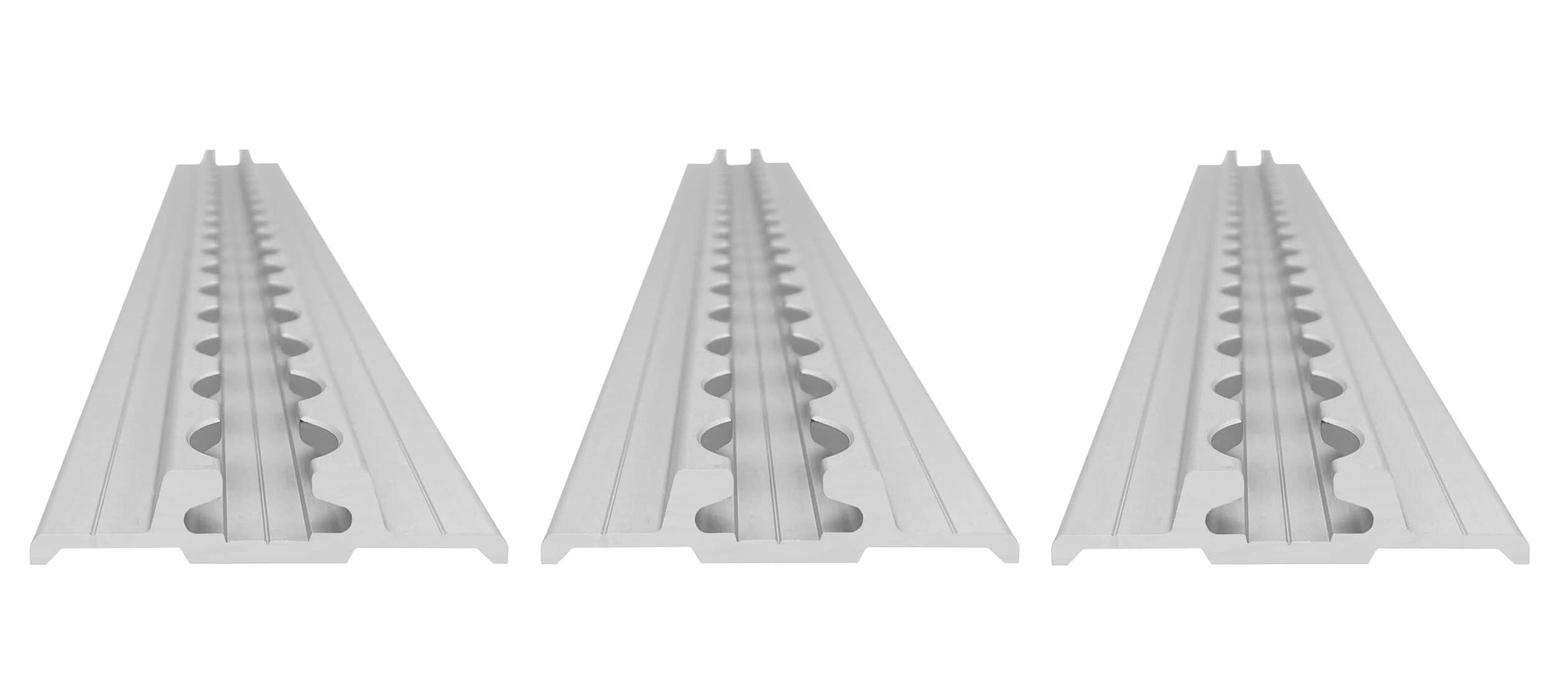Airlineschiene Flügel unten: 60 x 12 mm, 2.000 mm, 4er Set | Zurrschiene | 200 cm | kompatibel mit Fittingen | Silber eloxiert | für Transporter, Wohnwagen, Sprinter UVM. | Aluminium | 2 m