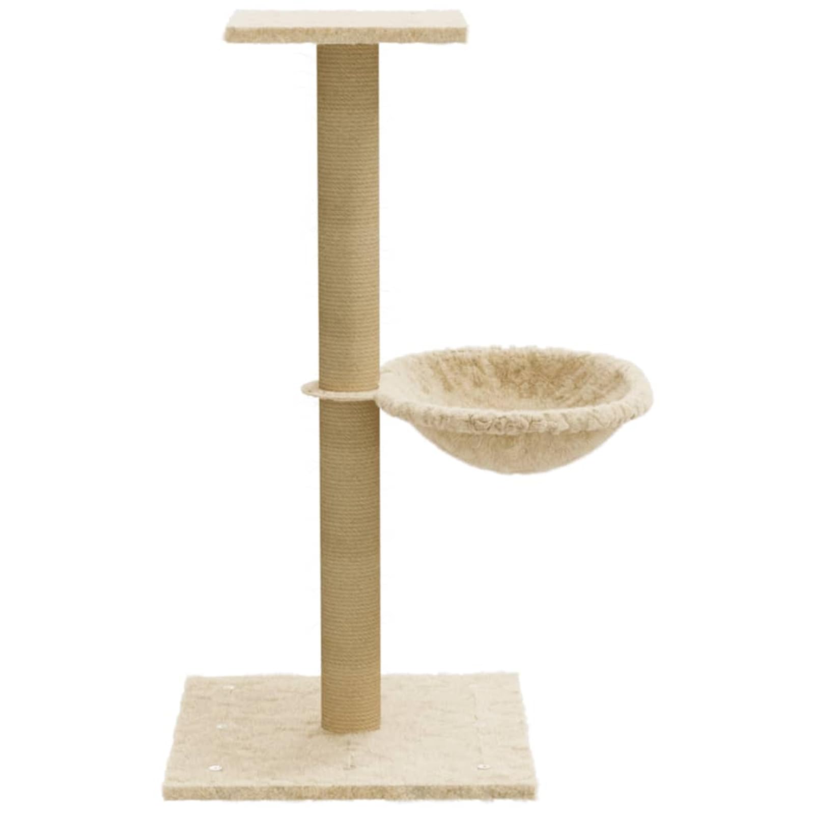 Homgoday Arbre à chat avec mât griffoir en sisal crème 74 cm, chat jeu, jouet chat, arbre à chat