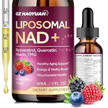 Liposomal NAD Supplement - 1200mg NAD+ Liquid Drops for Women & Men with Nicotinamide, Resveratrol, Quercetin, TMG, Black Pepper Extract - Brain & Cellular Mitochondrial Health, Anti-Aging, Longevity