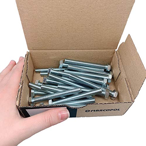 Marcopol (25 Stück) DIN 933 Stahl Sechskantschrauben M8 x 70 mm Vollgewinde Sechskantschrauben (25, M8 x 70 mm)
