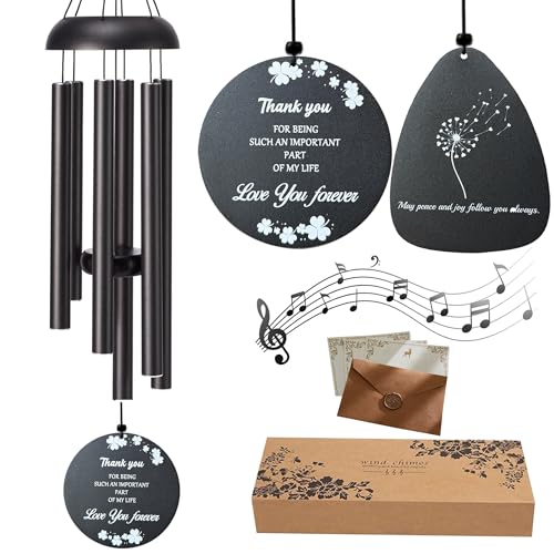 Thank You Gifts for Women Men, 37" Wind Chimes Appreciation Gifts for Deep Tone Large Outdoor Chimes with 2pc Wind Catchers for Mother's Day Employee Coworkers Colleague Teachers Nurses for Friends by LIAOVEN - Used condition - US$11.31