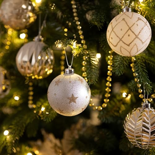 Valery Madelyn Weihnachtskugeln,16 Stücke 8cm Christbaumkugeln Weihnachtskugel Weihnachtsdeko Bruchsichere mit Geschenkpaket… – Ansicht 3