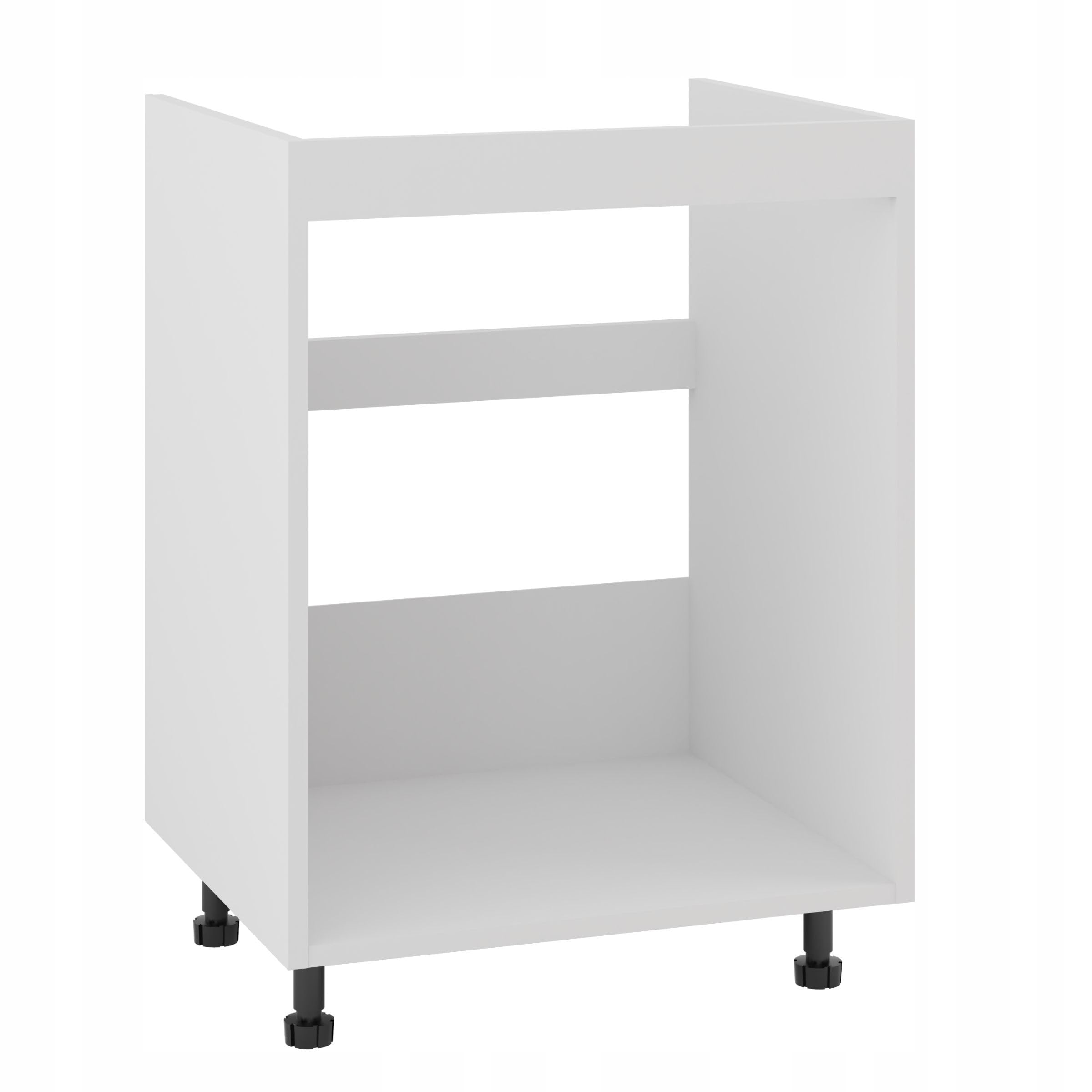 Unterschrank 60/82 für Spüle - robust mit verstellbaren Füßen - vorgebohrten Löchern für Blum/GTV Schubladen - ideal für Küchenaufbewahrung - einfacher Selbstaufbau (Weiß)