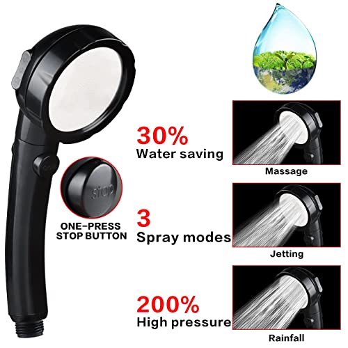 Nosame Shower Head，High Pressure Water Saving 3 Mode With On/Off Pause Function Handheld Showerheads #TOP1
