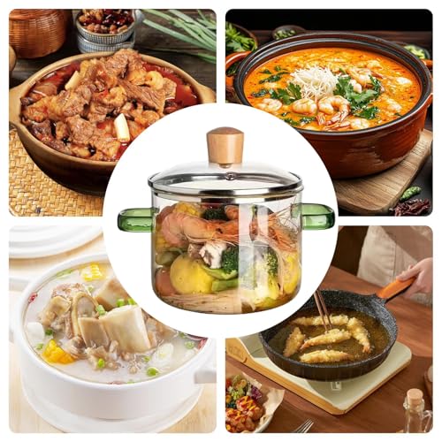 Olla de 1600 ml de vidrio para sopa salsa y pasta 7