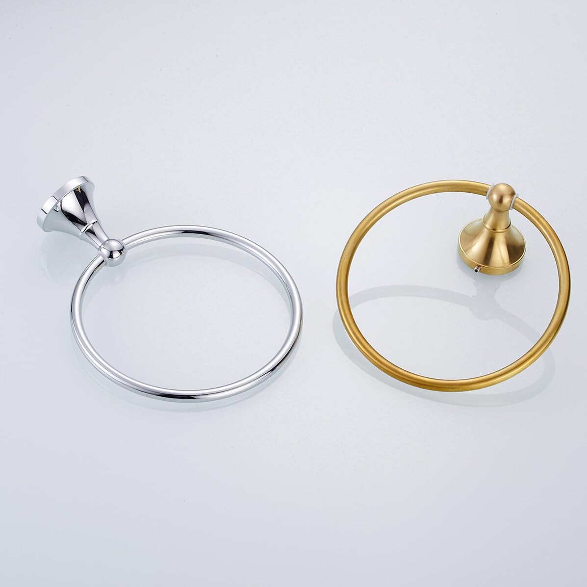 SHINEOFI Portasciugamani Rotondo in Ottone Cromato, Anello Portasciugamani da Bagno Appeso, Resistente e Semplice per Bagno Domestico, Hotel, Scuole e Spazi Pubblici