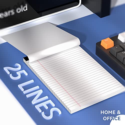 4 Pack Of Legal Pad Writing Pads 5" X 8" Notepad 80Gsm Recycled Paper Small Legal Pads 25 Lines Note Pads Perforated Legal Pads 120 Sheets Single-Sided Printed Legal Pads For School, College, Office #TOP3