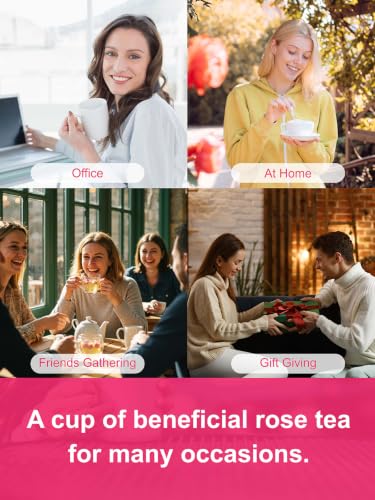 Image of TeeLux Rose Buds Tea, 5.3oz Dried Whole Rose Flower Herbal Tea Floral Aroma | Carefully Selected Loose Leaf Rose Buds for Tea, Baking & Culinary Use, Caffeine Free, Perfect Hot or Iced