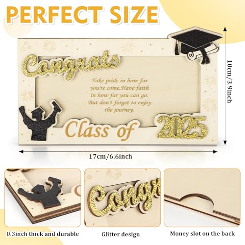 Image of 2025 Graduation Gifts Money Holder,3 Pcs Wooden Graduation Gifts Money Cards Envelope Wallet Gifts for Graduates, High School,Graduation Party Favor Supplies