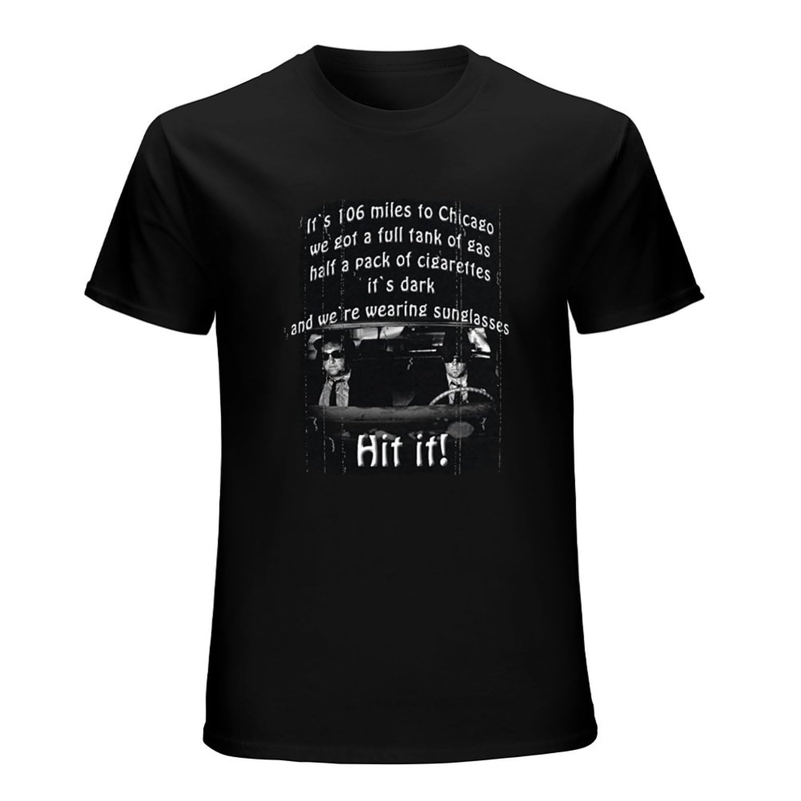 Shui Ti Du Men's Black Blues Brothers Movie 106 Miles T-Shirt Tee L