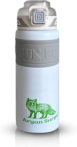 Miniatura 9 de Botella de agua aislada de acero inoxidable de 32 onzas con tapa de botón con cerradura y popote para deportes y viajes, botella de agua deportiva