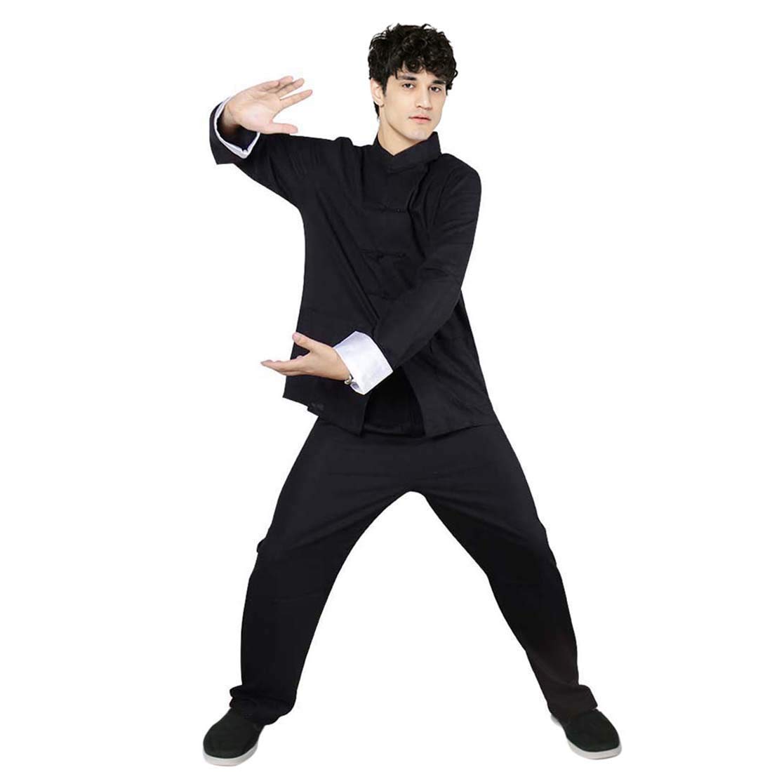 2 Piece Chinese Traditional Cheongsam Suit Kungfu Tai Chi Martial Arts Wing Chun Frog Button Shirt Top Bottoms