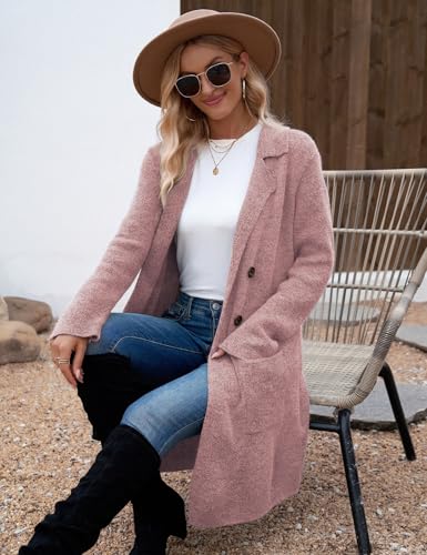 Image of CiCiBird Women Fall Long Cardigan Sweater Trendy Knit Jacket Coat Dressy Blazer Coatigan