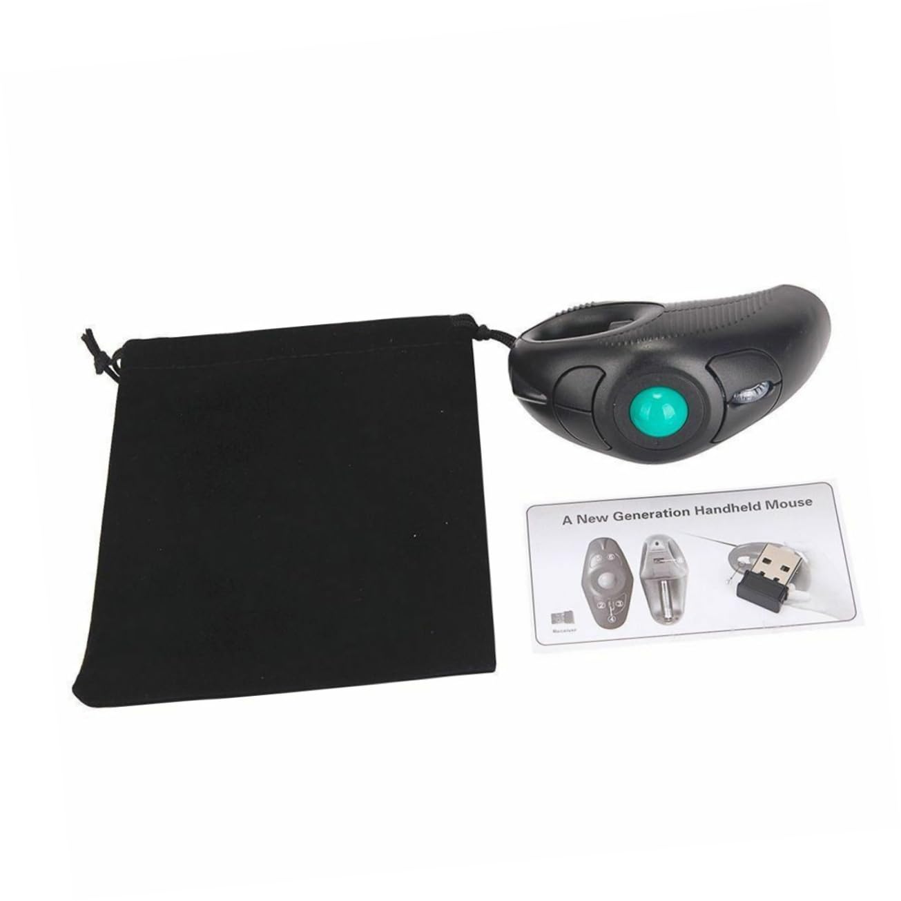 Hemobllo Souris Trackball sans Fil 2, 4 GHz 1000 Dpi USB en Plastique Noir