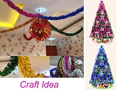 Miniatura 4 de YYCRAFT Guirnalda de oropel metálico real para árbol de Navidad, 3 pulgadas x 10 yardas