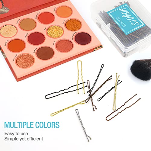 HOYOLS Bobby Pin Premium Metallic Crimped Grip, Secure Hold Wavy Slide Proof Hairpins for Women Hair Accessories 100 Count - Image 4
