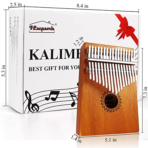 Image of Kalimba Thumb Piano 17 Keys with mahogany Wood Portable Mbira Finger Piano Gifts for Kids and piano Beginners Professional (Matte brown)