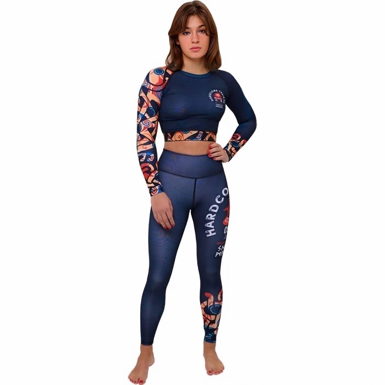 Hardcore Training Thor Compression Langarm Top Damen Frauen Fitness MMA Boxing Grappling BJJ Rash Guard Yoga
