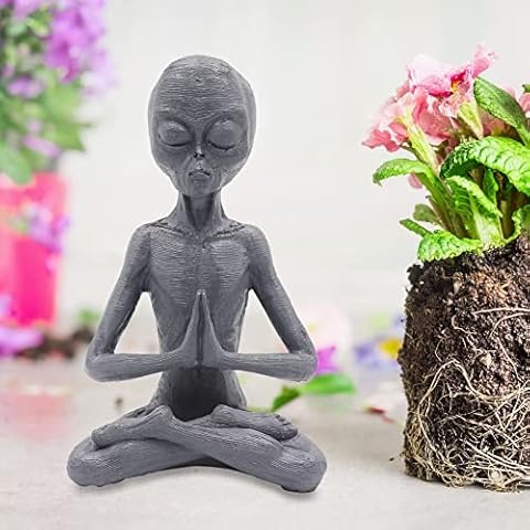 Dnoifne Meditating Alien Garden Statue Cover