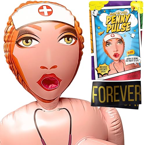 Boneca insuflável com banda despedida de solteiro e embalagem original - boneca insuflável despedida de solteira, Photocall e festas. Altura 150 cm