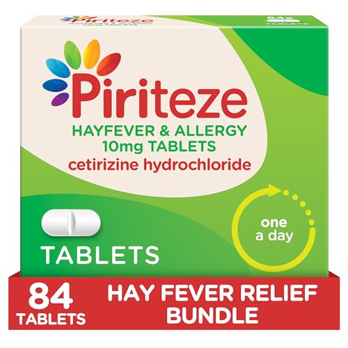 Piriteze Hayfever & Allergy Antihistamine Tablets (12x7 Pack) Allergy Relief Cetirizine 84 Tablets