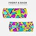 Boys Girls Sports Sweatbands, Multi Style Elastic Hair Band for Yoga Workout Shower, Cool 80S 90S Fashion Style Geometric Colorful Art Headwear Head Accessories