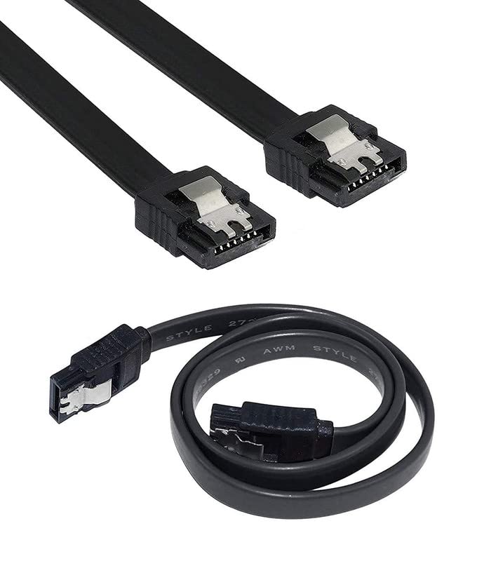 SATA III (SATA 3) Data Cable 50cm 1.5GB/s, 3GB/s, 6GB/s for Internal Hard Disk Drive and SSD (with Locking Latch) (Pack of 1) Black-image-15