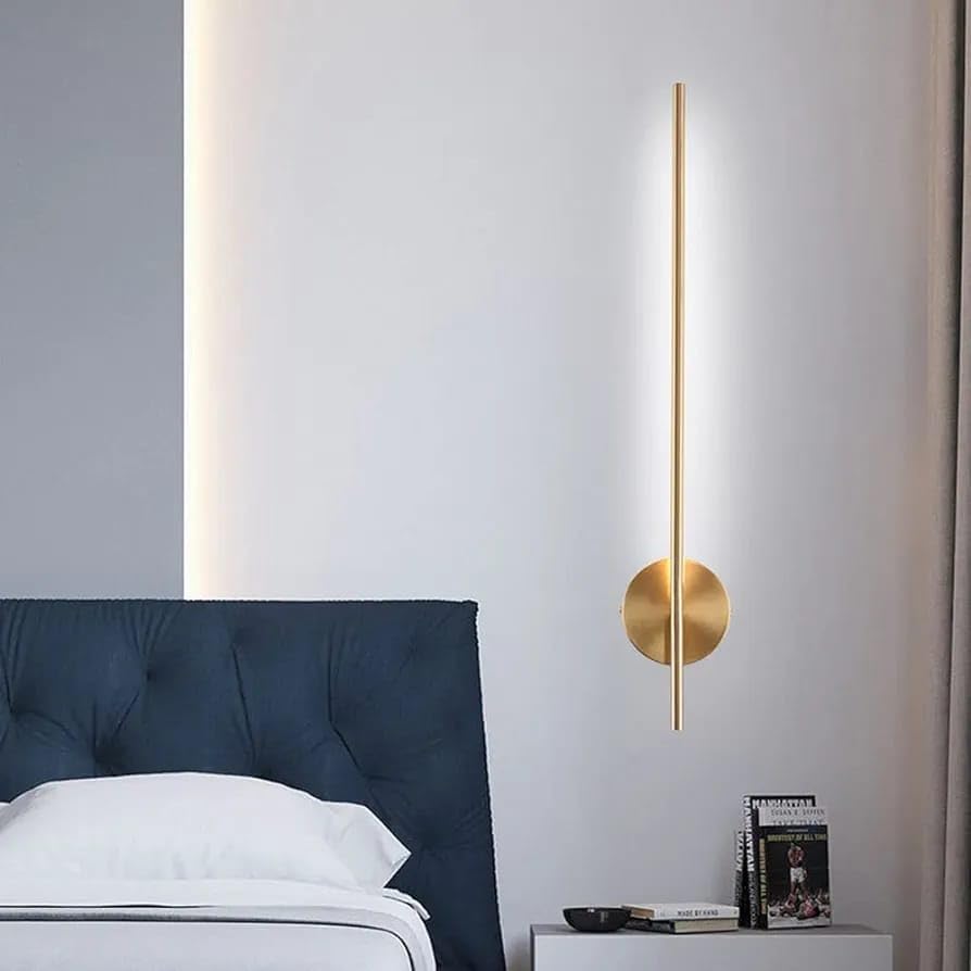 Image of Glowave Modern 600mm LED Long Tube Wall Light - Tricolour | Warm White, White, Natural White | (Golden)