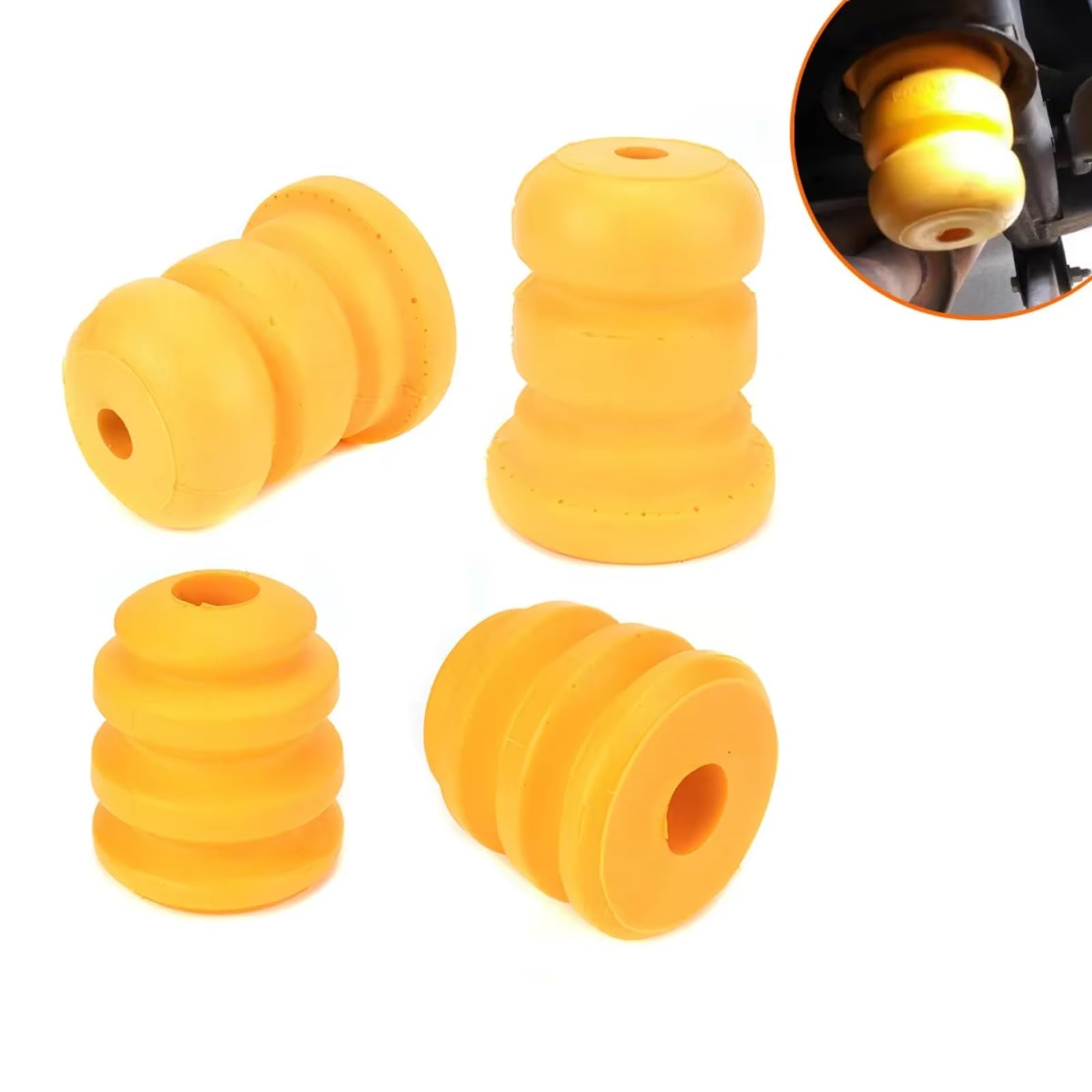 Stabilisatorbuchse Kompatibel Mit Cadillac Für Escalade 2000 2001 2002 2003 2004 2005 2006 Stoßdämpfer-Anschlagpuffer Vorne Hinten 15153958 15039397(2pcs Rear+2pcs front)
