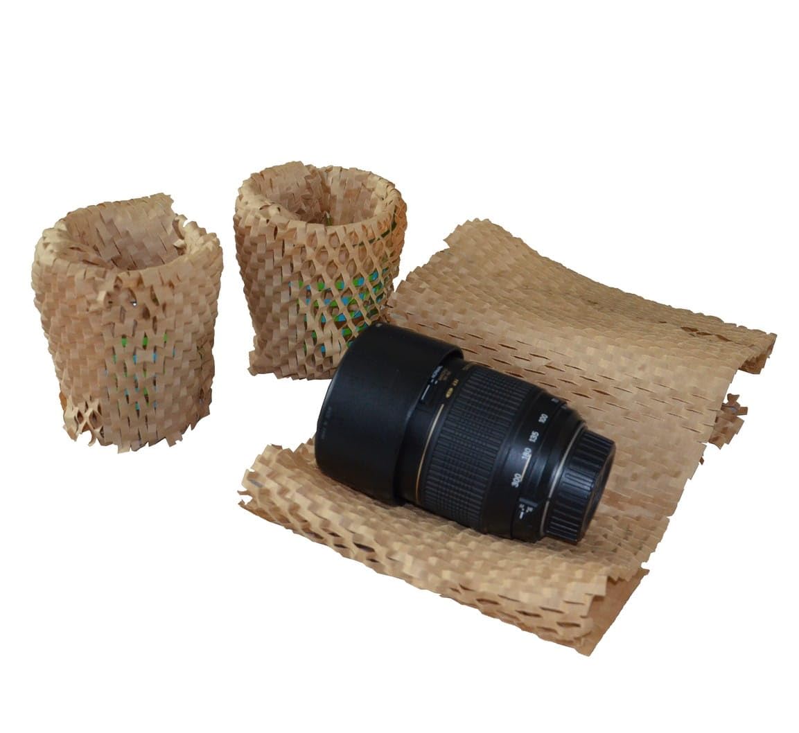 Jeco - Lot de 6 rouleaux de papier kraft en nid d’abeille 60cm x 25m Emballage écologique pour protection, rembourrage, emballage cadeaux, déménagement, remplace le film bulles