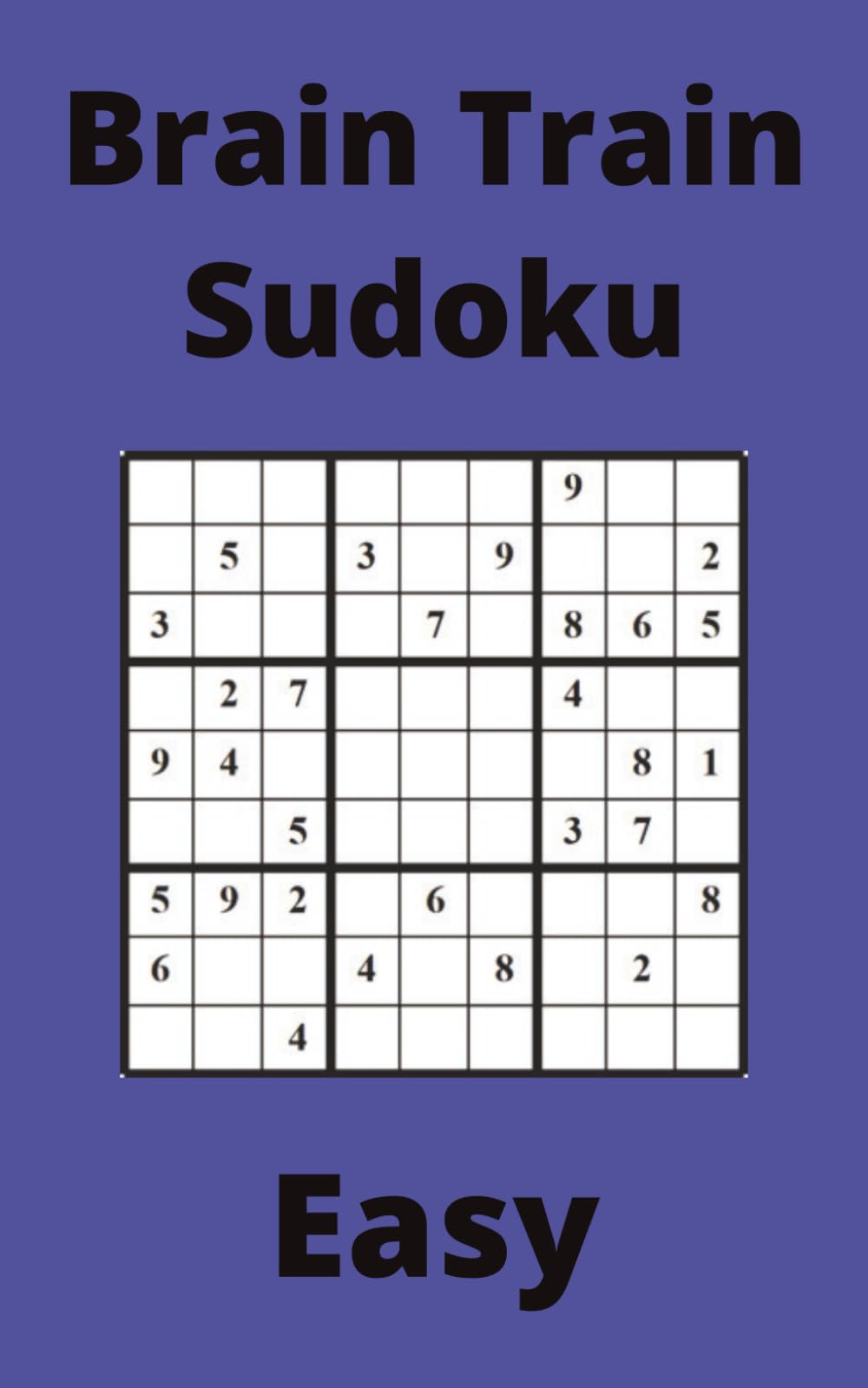 Blue Brain Train Sudoku Book, 9x9 Puzzles, 50 Pages, 5x8, Easy