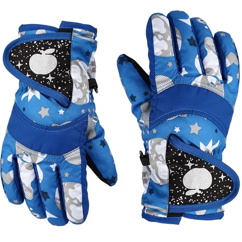 Image of UTOWO Kids Winter Cold Weather Ski Gloves Boy-Girl Warm Windproof Snow Gloves for Snowboarding Sledding Cycling Toddler 3-6T
