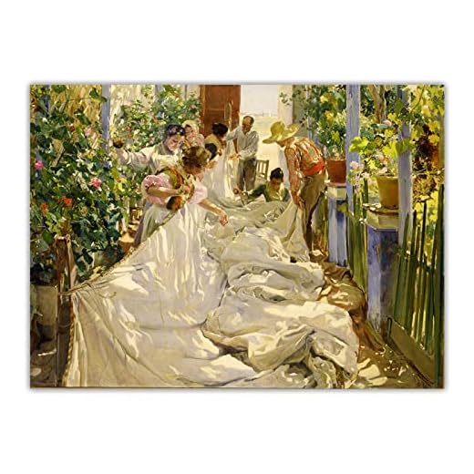 Joaquin Sorolla målning sömnad seglet kanvas konst affisch tryck modernt galleri kontor vardagsrum bilder väggkonst dekor 60 × 80 cm ingen ram