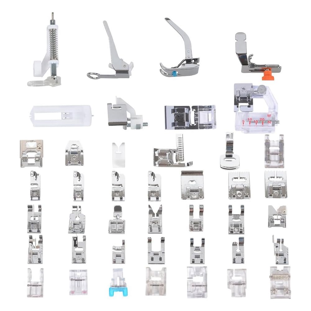 Hndhbfgrt DIY Sewing Machine Parts Sewing Machine Presser Feet Set 42 Pcs for Most Low Shank Home Sewing Machines