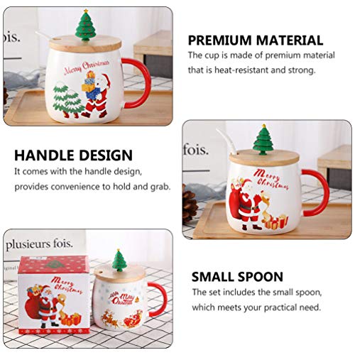 Caneca de Natal Amosfun Papai Noel Caneca de café de cerâmica xícara de chá leite infantil copo de N