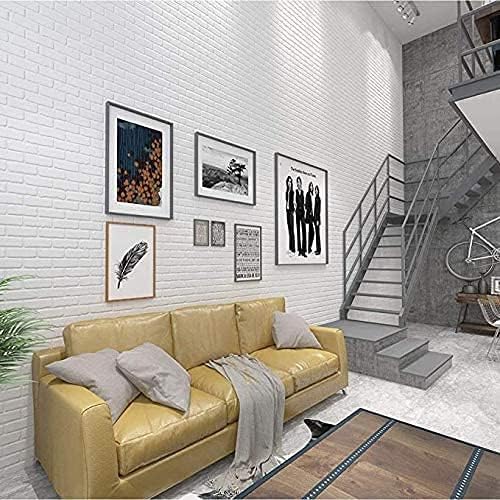 LEISIME 30 x 27.5 in 3D Wall Sticker Self-Adhesive Wall Panels Waterproof PE Foam White Wallpaper for Living Room TV Wall and Home Decor (Brick 10 Pack - 58 Sq Ft)