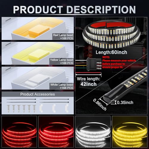 image for Livtee Truck Tailgate Light Bar, 60