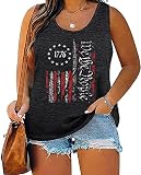 Plus Size We The People 1776 Tank Tops for Women Vintage American Flag Graphic Tees 4th of July Patr