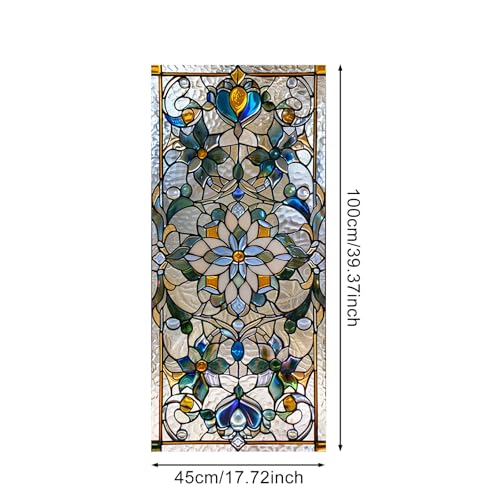 Película para ventana con diseño floral 17.7x39.3 pulgadas miniatura 3