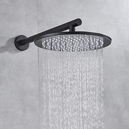 Ensemble de douche noire en laiton avec pommeau de douche 10 pouces - 2