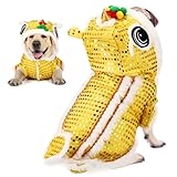 LEIFIDE Lion Dance Dog Costume Chinese New Year Pet Costume with Sequins Chinese Lion Dance Cloth Dog Clothes Hoodies Coat for pet New Year Spring Festival Dress up(Large,Gold)