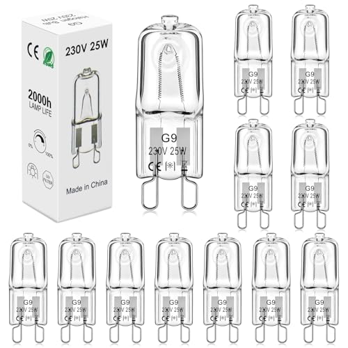 BROTOU G9 25W Halogen Bulbs 230V 500LM 2800K Warm White Capsule Bulbs Dimmable (12 Pack 25 Watts)