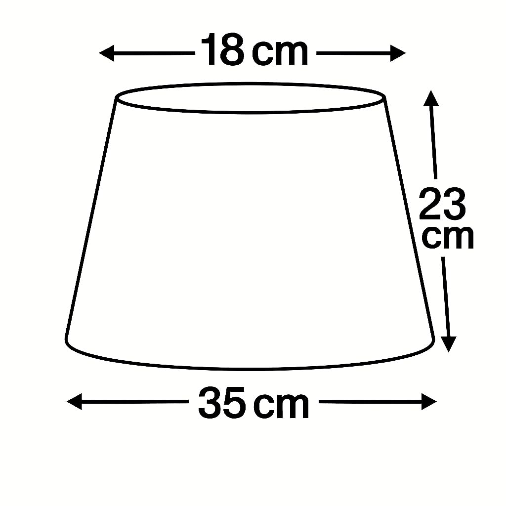 35 cm Pantalla Cono, Tela de Algodón, respaldo de PVC Blanco, Producto Hecho a Mano, para Lámpara de Mesa, Lámpara de Pie (Crema)