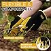 HANDLANDY Men Leather Gardening Gloves, Utility Work Gloves for Mechanics, Construction, Driver, Dexterity Breathable Design Large