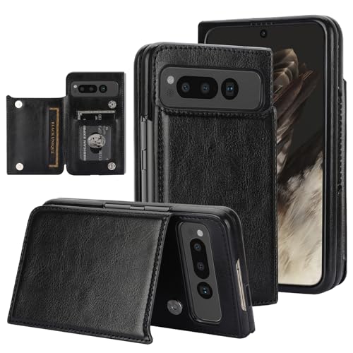 NINKI Compatible with Google Pixel Fold Wallet Case with Kickstand,Matte PU Leather Protective Shockproof Anti-Scratches Anti-Drop Card Holder Wallet Case with for Google Pixel Fold 2023 Black by NINKI - Used condition - US$18.79