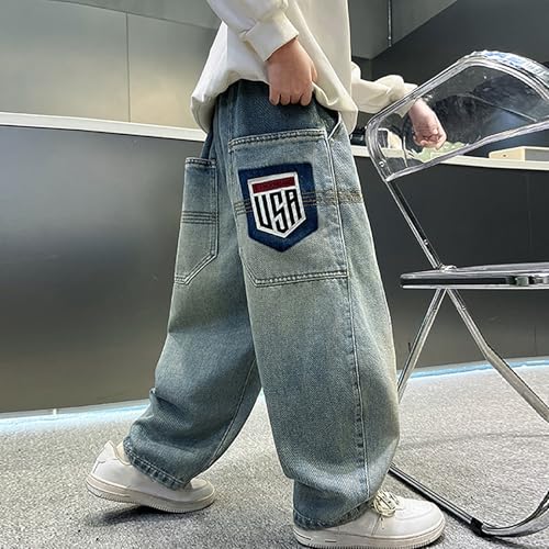 Toddler Boys' Jeans Pants High Waisted Lightweight Baggy Pants Full Length Classic Basic Sport Trousers2